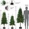 4ft., 5ft., & 6ft. Pre-Lit Alpine Artificial Christmas Tree Set, Multicolor Lights